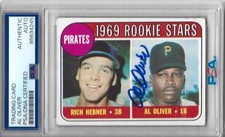 Al Oliver RC Auto Signed 1969 Topps Baseball #82 PSA DNA Authenticated Pirates
