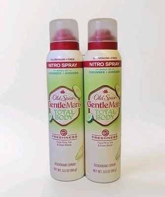 2 Pack Old Spice, Gentleman's Total Body Deodorant Nitro Spray-3.5 Aluminum free