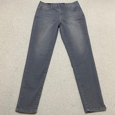 Democracy Womens sz 8 Jeans Gray Denim Absolution Skinny Mid Rise Flex Waist