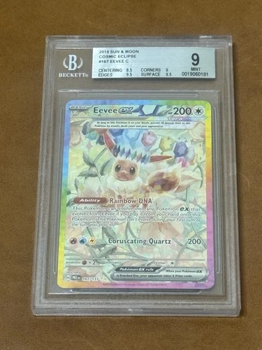 ERROR LABEL!! Pokemon SV Prismatic Evolutions PRE EN Eevee ex #167/131 BGS 9