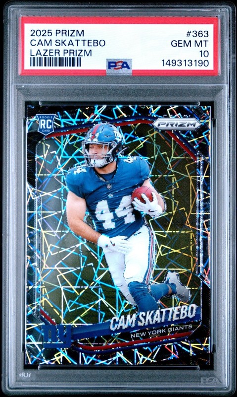 2025 Panini Prizm Cam Skattebo Lazer Rookie #363 PSA 10 Gem Mint