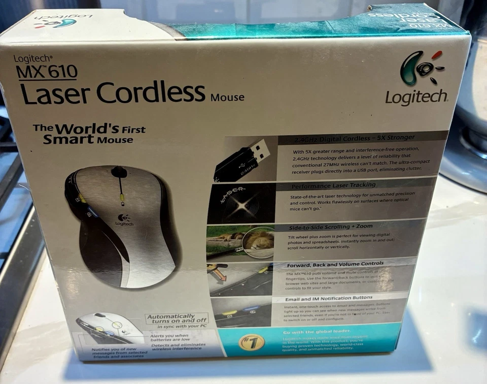 Logitech MX 610 MX610 Wireless Cordless Laser Mouse - NEW SEALED! - Image 3 of 3