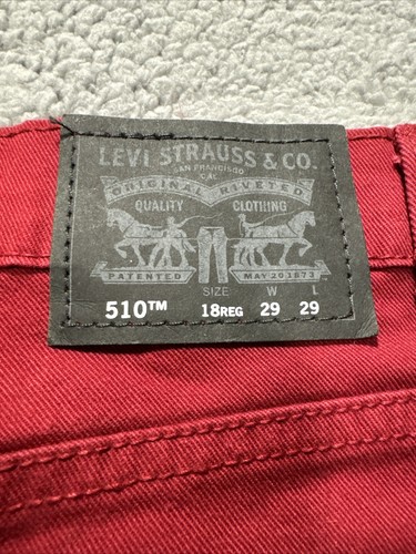 Levi’s 510 Skinny Size 18 Reg 29X29 Red Jeans Pants NWT - Picture 11 of 13
