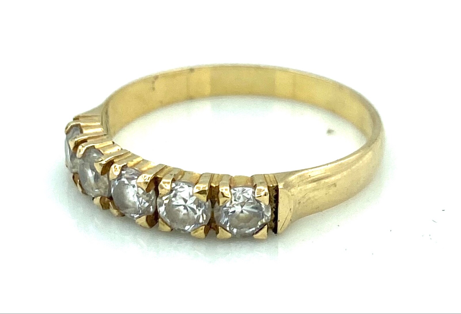Bague Alliance En Or 18 Carats Avec Diamants – 1,05 Ct, Taille 54, 2,44 G, Occasion