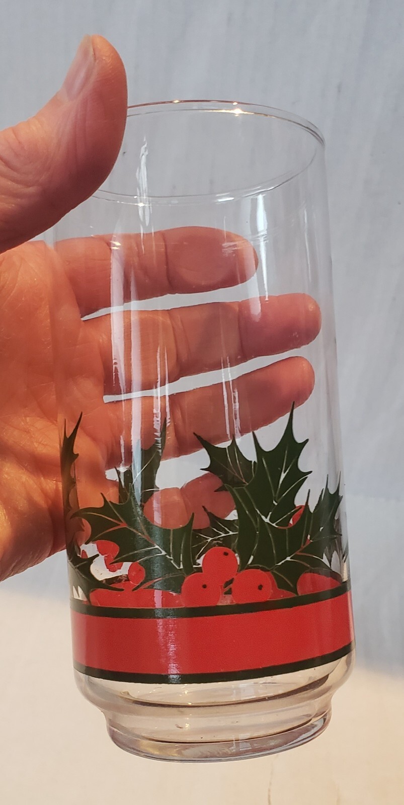 Set of 4 Libbey Holiday Holly & Berries Highball 15 oz Vintage