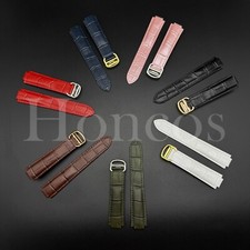 18 20 MM Genuine Leather Alligator Watch Band Strap Fits for Cartier Ballon Bleu