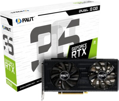 Palit NVIDIA GeForce RTX 3050 DUAL Grafikkarte, 8GB GDDR6, 3x DP Neu & OVP