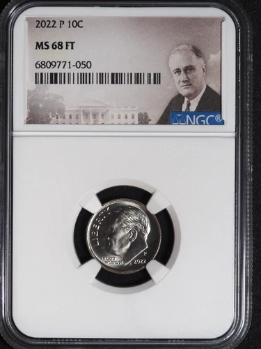 2022-P NGC Graded MS68 FT (Full Torch) Roosevelt Dime #050
