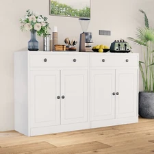 Metal Kitchen Storage Cabinet, Sideboard Buffet Cabinet for Coffee Bar