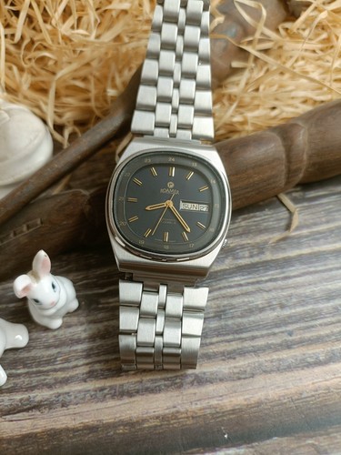 AUTHENTIC ROAMER AUTOMATIC 17 JEWELS SWISS MEN'S RARE 24 HOUR FIGURE VINTAGE - Picture 19 of 24