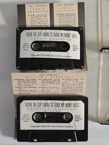 The Guy I Want Share My Money With x2 Cassette Tapes Giorno Poetry L. Anderson - Picture 4 of 5