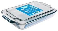 Glass Baking Dishes Set 2 QT and 3 QT Casserole Pans for Oven Use