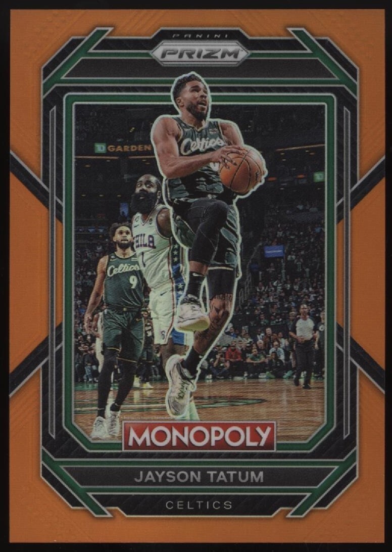 2022-23 Panini Prizm Monopoly #4 JAYSON TATUM Orange Prizm #/124 CELTICS
