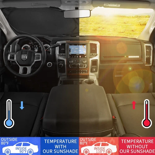 Large 63 x 33.8" Car Windshield Sunshade Foldable Sun Shade Protection US - Bild 13 von 15