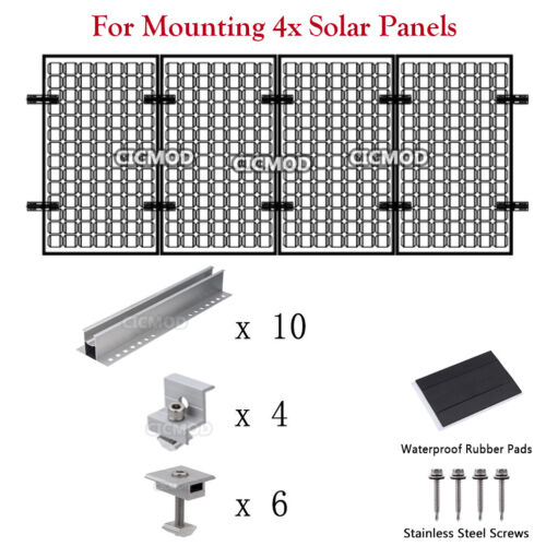 Alu Solarpanel Solarmodul Halterung Trapezblech Flachdach PV Befestigungsschiene - Bild 24 von 30
