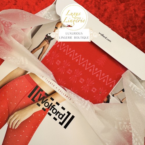 Rex Mas Tights by Wolford XS Red White Tights Christmas Dino Design - Picture 8 of 8