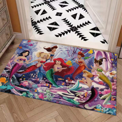 Princess Ariel & Friends Print Door Mat Kitchen / Bathroom With Non-slip Backing