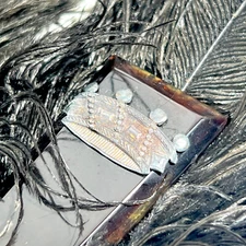 BALL FEATHER FAN Crown BARON ST Empire Germanique Fan Ventaglio 19th 19th