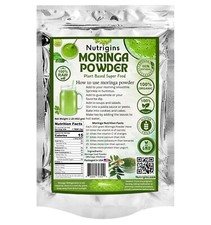 Nutrigins Pure Moringa Leaf Powder 1LB Organic - 100 Raw Food- Grade Vegan