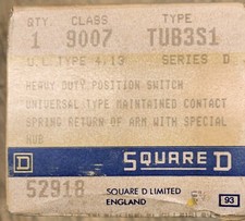 SQUARE D 9007TUB3SL1 HEAVY DUTY LIMIT SWITCH-NIB