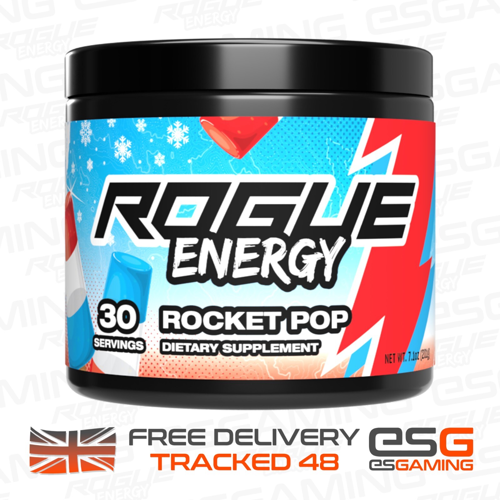 Rogue Energy Rocket Pop Tub | Energy Drink Powder | 30 Servings | UK Seller