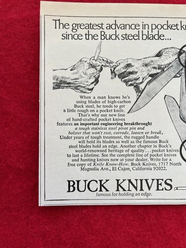 Vintage 1972 Print Ad Buck Knives Greatest Advance In Pocket Knives Knife Ad - Picture 5 of 7
