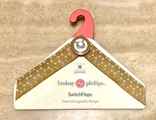 SwitchFlops Straps GABRIELE Gold Circles Medium Lindsay Phillips Chic NEW