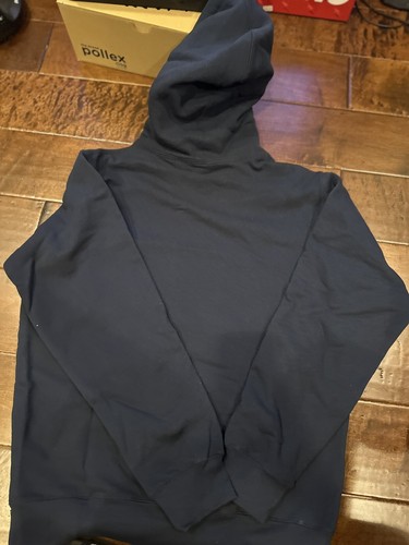Supreme Blockbuster Hooded Sweatshirt Navy Blue Hoodie Size XL Extra Large Gold - Picture 5 of 8