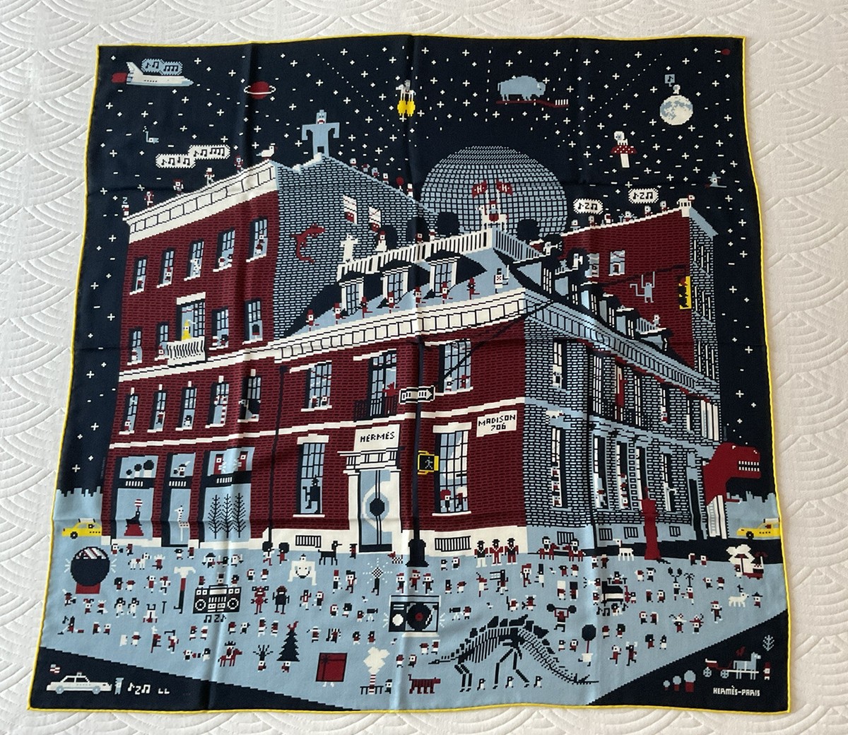 NIB HERMES MADISON 706 PARTY 100CM CASHMERE SILK SCARF SHAWL NYC