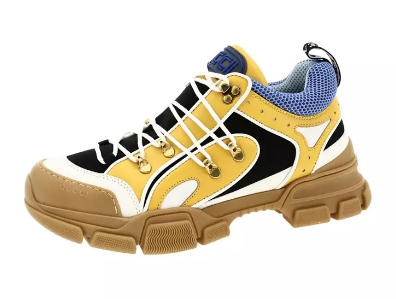 Baskets basses Gucci Flashtrek jaune Z4340 homme taille 7,5 G / 8 US