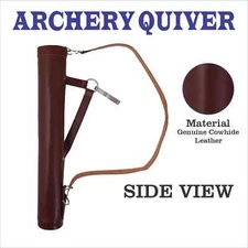 Archery Back Arrow Quiver Genuine Cow Leather Arrow Holder Traditional Handmade