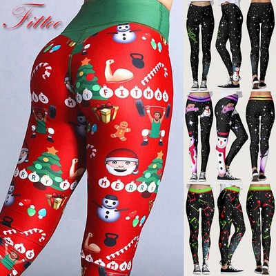 christmas workout pants