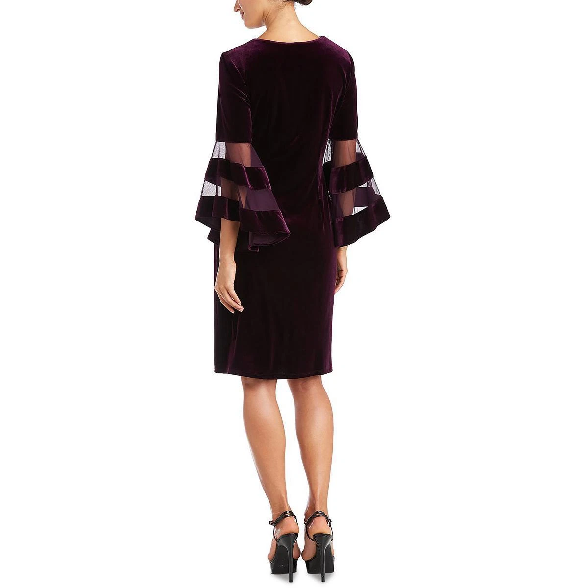 R M Richards Womens Velvet Embellished Cocktail and Party Dress