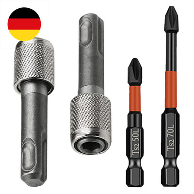 SDS Plus Adapter 6,35mm 2 Stück SDS Bithalter,Sechskantschaft SDS Bithalter Konv