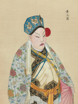 100 Portraits of Peking Opera Characters No 75 by Qing Dynasty Chinese Artist