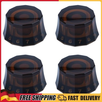 4 Pcs Guitar Bell Knobs Lampshade Style for LP Guitar Accessories (Dark Brown)