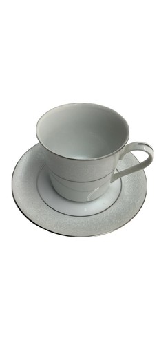 Southwicke Porcelain China White Lace with Silver Trim Cup & Saucer