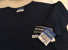 Crest Small Navy Blue V-Neck Unisex Scrub/Nursing/Uniform Top New