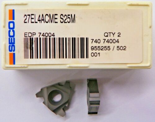 2 PIECES, SECO, 27EL 4ACME S25M CARBIDE INSERTS H228 - Picture 2 of 4