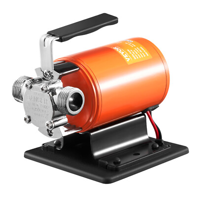 Water Transfer Removal Pump Portable Utility Pump 12V 360 GPH 1/10 HP Hose
