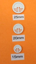 Dill Buttons of America, Inc White Plastic Buttons 25mm, 20mm, 15mm