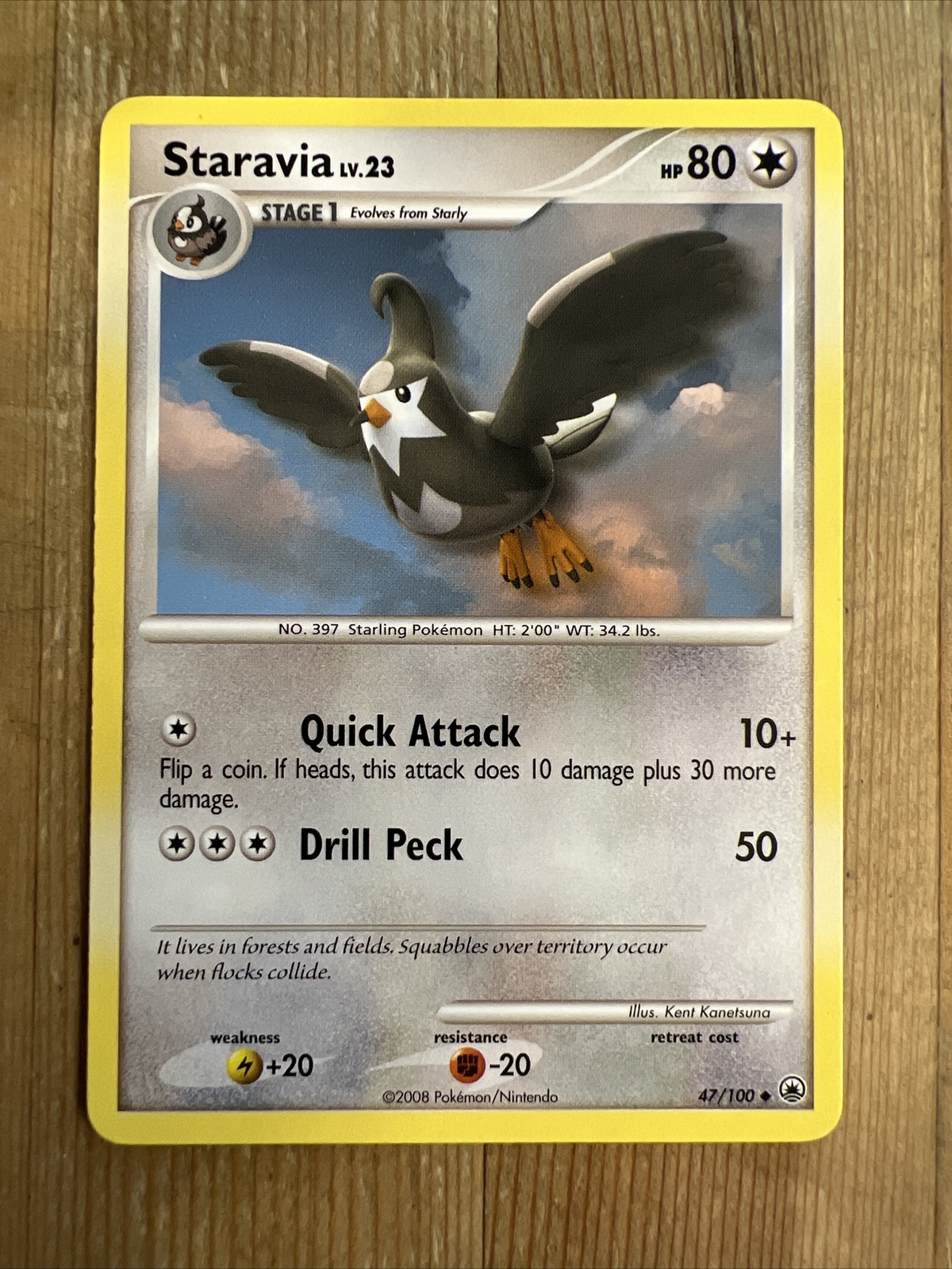 Staravia - 47/100 - Uncommon LP English Pokemon Majestic Dawn
