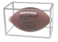 (Case of 4) Pro-Mold Full Size Football Display Holders Clear Case UV Protection