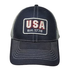 USA Est. 1776 Snapback Trucker Hat Multicolor One Size Embroidered Mesh Back