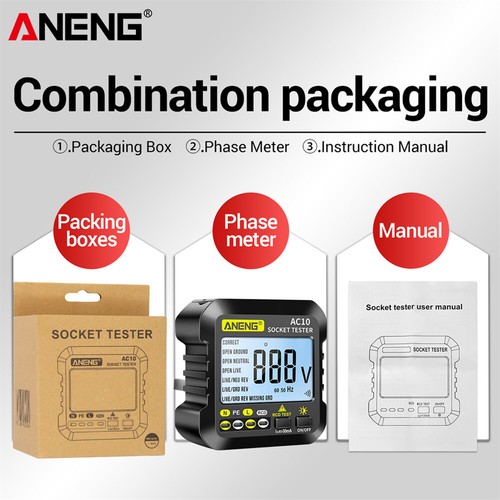 ANENG AC10 Socket Tester LCD Digital Power Outlet Voltage Detector (UK) HOT - Picture 11 of 11