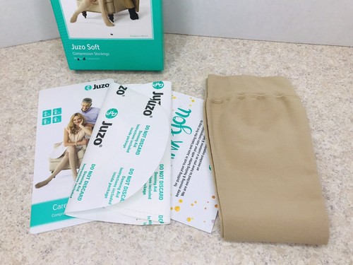 Ginocchiere Juzo 2001 Soft Open Toe Beige Tipo AD Taglia V - 20-30 mmHg Morbide - Foto 2 di 4