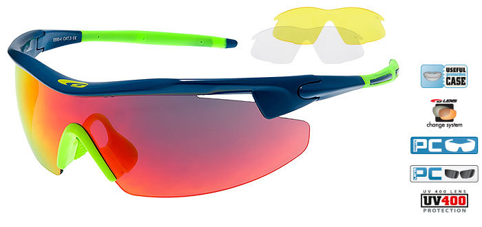 Occhiali ciclismo sportivi occhiali ciclismo 3 x dischi intercambiabili giallo chiaro + custodia foto 2