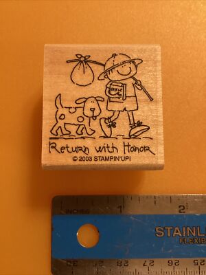 C7, Stamping Up  Rubber Stamp, Kids,  Return With Honor 