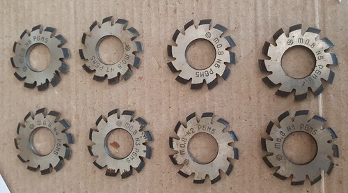 Involute Gear Cutter  Set M 0,8  20° set (№1-8) HSS M2.