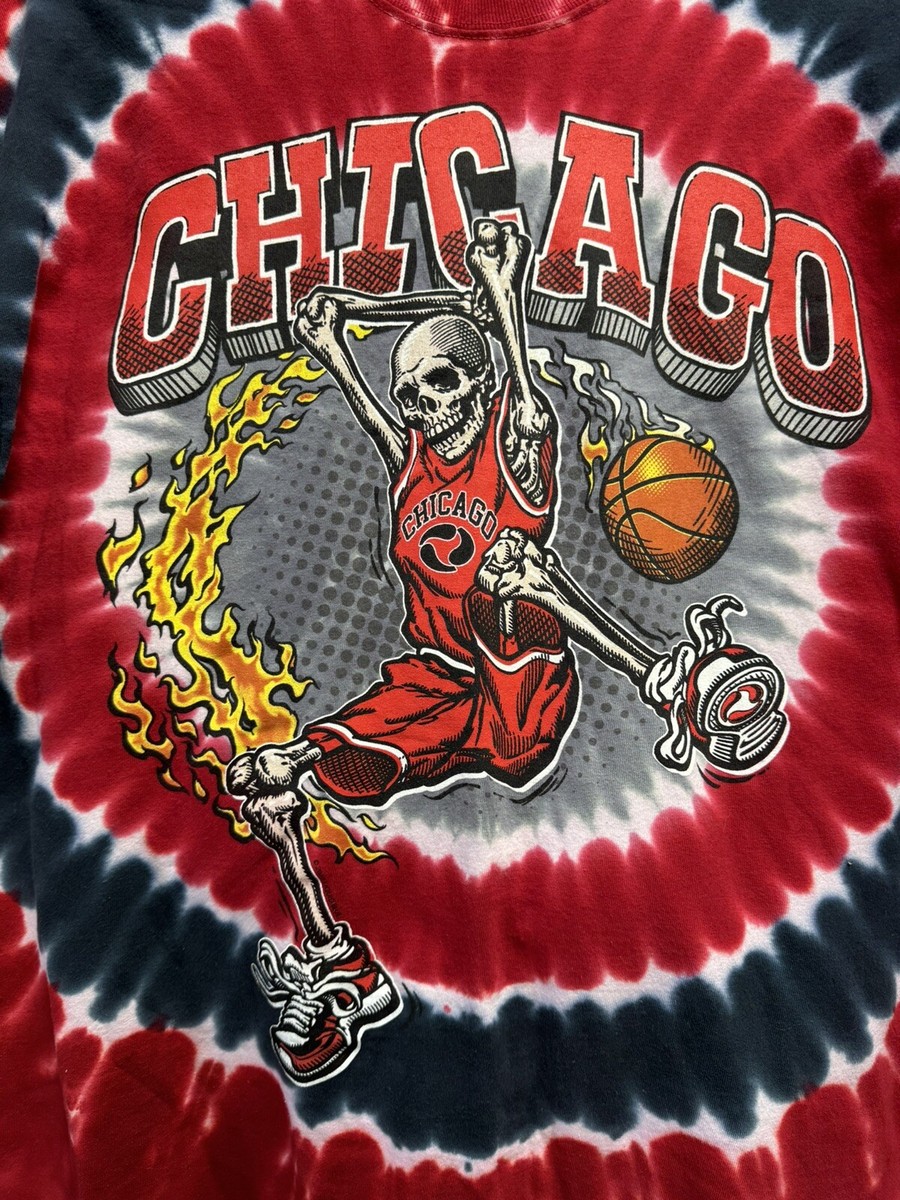 IRIDIUM Bulls パーカー ホッケーシャツ風　90s ブルズ　NBA Vintage NBA Chicago Bulls Liquid Blue Graphic Tshirt | eBay